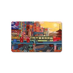 The City Style Bus Fantasy Architecture Art Magnet (name Card) by Grandong