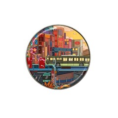 The City Style Bus Fantasy Architecture Art Hat Clip Ball Marker by Grandong