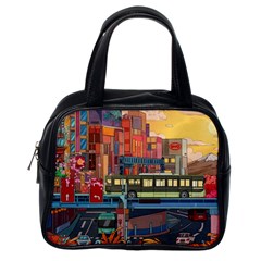 The City Style Bus Fantasy Architecture Art Classic Handbag (one Side) by Grandong