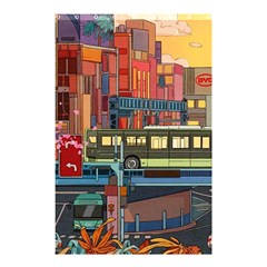 The City Style Bus Fantasy Architecture Art Shower Curtain 48  X 72  (small)  by Grandong