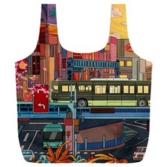 The City Style Bus Fantasy Architecture Art Full Print Recycle Bag (xxl) by Grandong