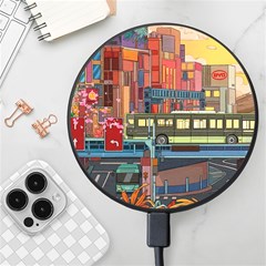 The City Style Bus Fantasy Architecture Art Wireless Fast Charger(black) by Grandong