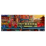 The City Style Bus Fantasy Architecture Art Banner and Sign 8  x 3  Front