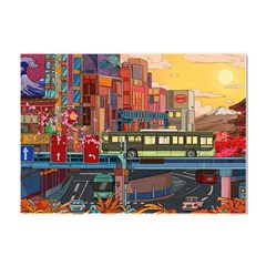 The City Style Bus Fantasy Architecture Art Crystal Sticker (a4) by Grandong