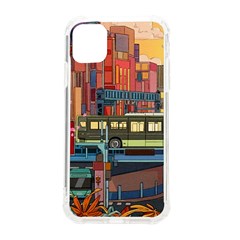 The City Style Bus Fantasy Architecture Art Iphone 11 Tpu Uv Print Case by Grandong