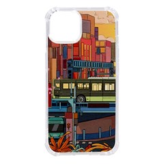 The City Style Bus Fantasy Architecture Art Iphone 14 Tpu Uv Print Case by Grandong