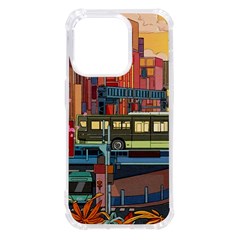 The City Style Bus Fantasy Architecture Art Iphone 14 Pro Tpu Uv Print Case by Grandong