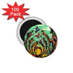 Monkey Tiger Bird Parrot Forest Jungle Style 1.75  Magnets (100 pack)  Front