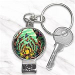 Monkey Tiger Bird Parrot Forest Jungle Style Nail Clippers Key Chain Front