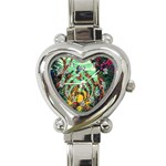 Monkey Tiger Bird Parrot Forest Jungle Style Heart Italian Charm Watch Front