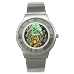 Monkey Tiger Bird Parrot Forest Jungle Style Stainless Steel Watch Front