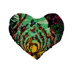 Monkey Tiger Bird Parrot Forest Jungle Style Standard 16  Premium Heart Shape Cushions Front