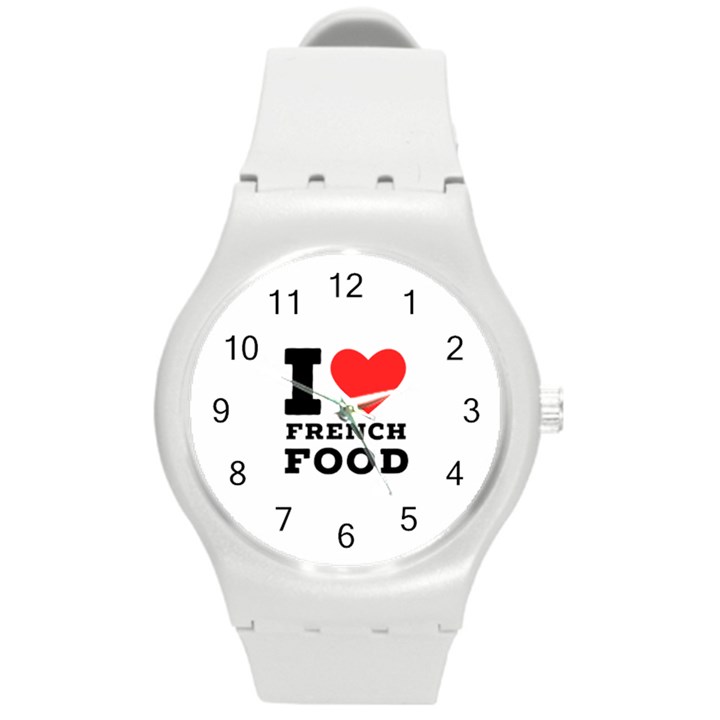 I love French food Round Plastic Sport Watch (M)