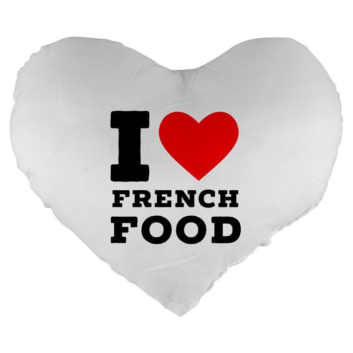 I love French food Large 19  Premium Flano Heart Shape Cushions