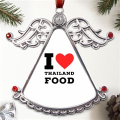 I love Thailand food Metal Angel with Crystal Ornament