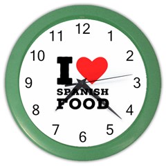 I Love Spanish Food Color Wall Clock by ilovewhateva