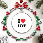 I love Spanish food Metal X mas Wreath Ribbon Ornament Front