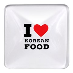 I Love Korean Food Square Glass Fridge Magnet (4 Pack)