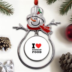 I Love Korean Food Metal Snowman Ornament