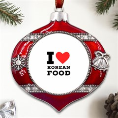 I Love Korean Food Metal Snowflake And Bell Red Ornament