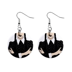 Wednesday addams Mini Button Earrings