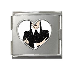 Wednesday addams Mega Link Heart Italian Charm (18mm)