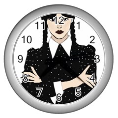 Wednesday addams Wall Clock (Silver)