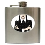 Wednesday addams Hip Flask (6 oz) Front