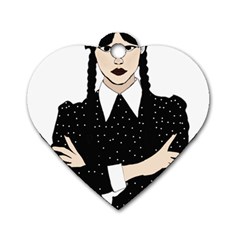 Wednesday Addams Dog Tag Heart (one Side)