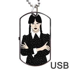 Wednesday addams Dog Tag USB Flash (One Side)