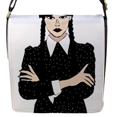 Wednesday addams Flap Closure Messenger Bag (S)