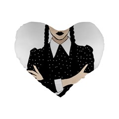 Wednesday addams Standard 16  Premium Flano Heart Shape Cushions