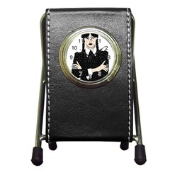 Wednesday Addams Pen Holder Desk Clock by Fundigitalart234