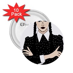 Wednesday Addams 2 25  Buttons (10 Pack) 