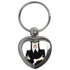 Wednesday Addams Key Chain (heart)