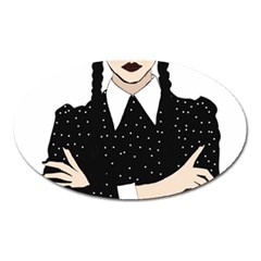 Wednesday Addams Oval Magnet by Fundigitalart234