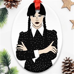 Wednesday Addams Oval Ornament (two Sides) by Fundigitalart234