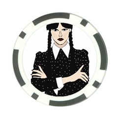 Wednesday Addams Poker Chip Card Guard by Fundigitalart234