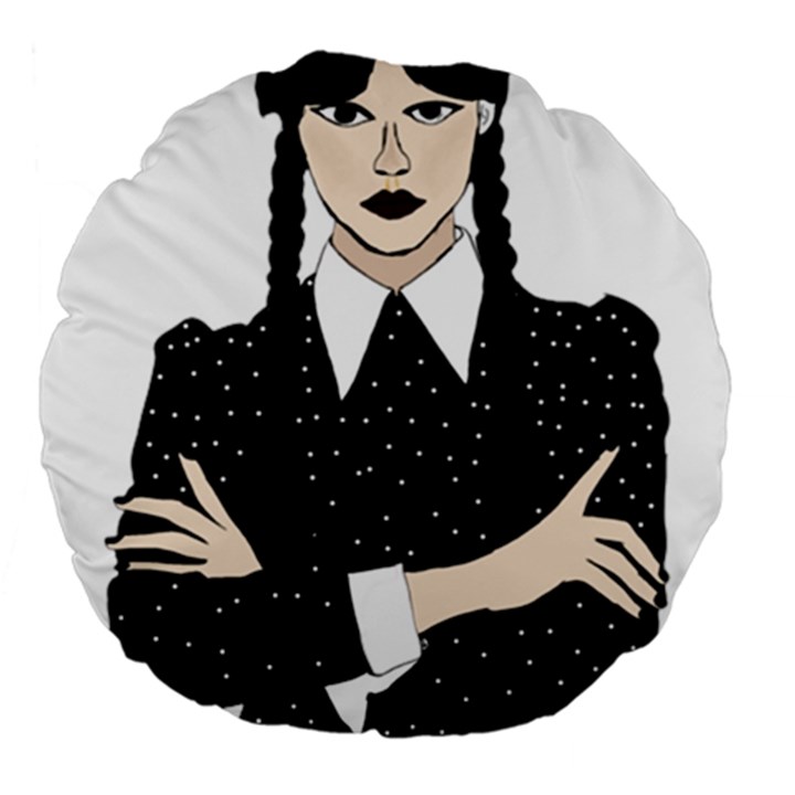 Wednesday addams Large 18  Premium Round Cushions