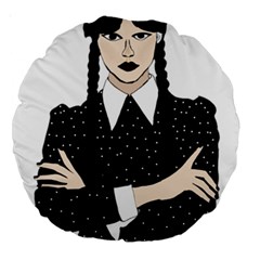 Wednesday Addams Large 18  Premium Round Cushions by Fundigitalart234