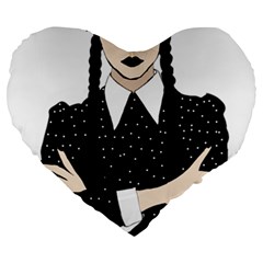 Wednesday Addams Large 19  Premium Heart Shape Cushions by Fundigitalart234