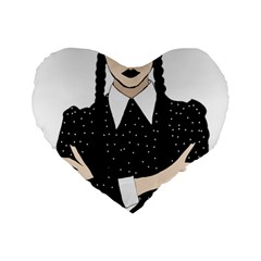 Wednesday Addams Standard 16  Premium Heart Shape Cushions by Fundigitalart234