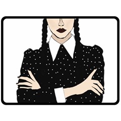 Wednesday Addams Two Sides Fleece Blanket (large) by Fundigitalart234