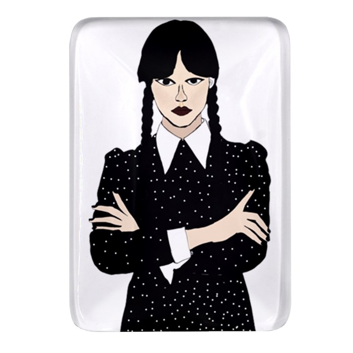 Wednesday addams Rectangular Glass Fridge Magnet (4 pack)