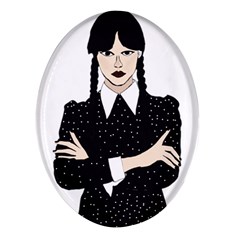 Wednesday addams Oval Glass Fridge Magnet (4 pack)