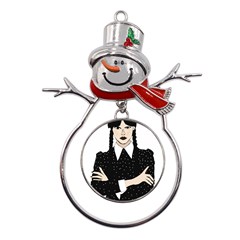 Wednesday Addams Metal Snowman Ornament