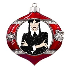 Wednesday Addams Metal Snowflake And Bell Red Ornament