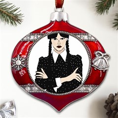 Wednesday Addams Metal Snowflake And Bell Red Ornament