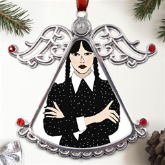 Wednesday Addams Metal Angel With Crystal Ornament