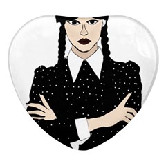 Wednesday Addams Heart Glass Fridge Magnet (4 Pack) by Fundigitalart234